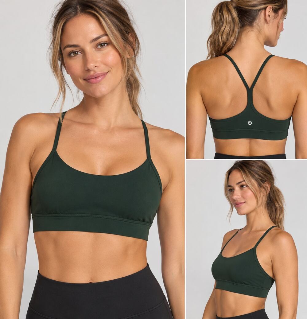 Lululemon Flow Y Nulu Bra Women 10 Rainforest Green NWT